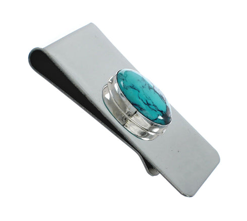 Native American Genuine Sterling Silver Turquoise Money Clip AX129783